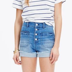 Madewell High-Rise Button-Front Denim Shorts